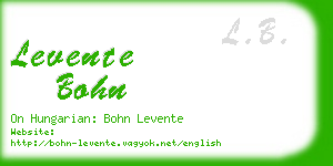 levente bohn business card